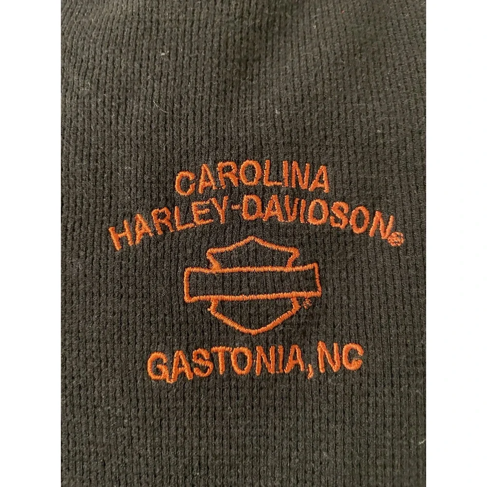 Carolina Harley-Davidson Waffle Knit Shirt Black With Embroidered Sleeveless 2XL - Picture 5 of 9